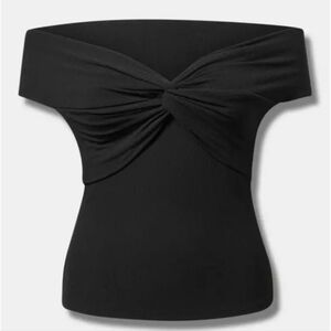 NWT Torrid Black Off-Shoulder Twist Top